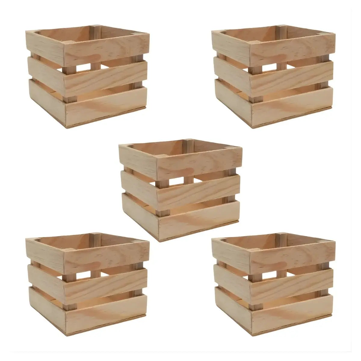 Pack 5 Huacales Madera Confetti 10x10 Cm 3 Tiras - Confetti - vista trasera