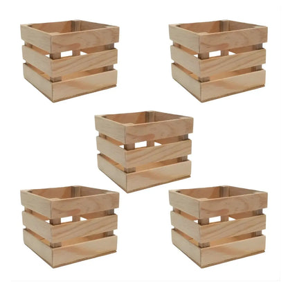 Pack 5 Huacales Madera Confetti 10x10 Cm 3 Tiras - Confetti - vista trasera