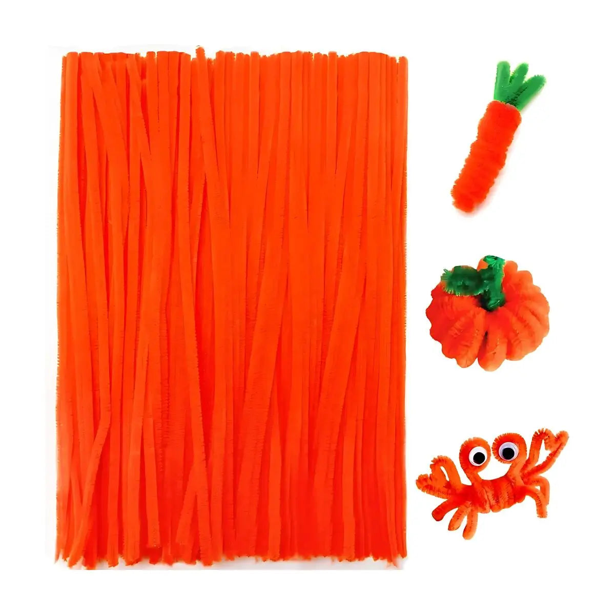 100 Limpiapipas Terciopelo Confetti Colores A Elegir Naranja - Confetti - detalle