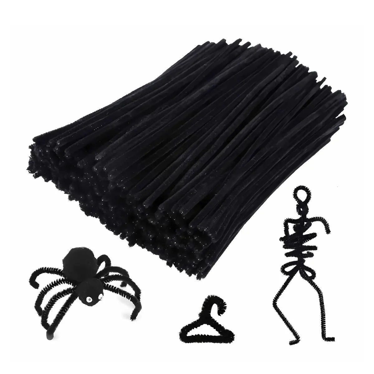100 Limpiapipas Terciopelo Confetti Colores A Elegir Negro - Confetti - accesorios