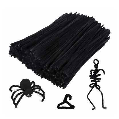 100 Limpiapipas Terciopelo Confetti Colores A Elegir Negro - Confetti - accesorios