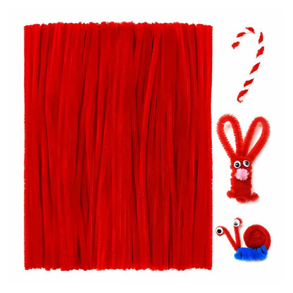 100 Limpiapipas Terciopelo Confetti Colores A Elegir Rojo - Confetti - detalle