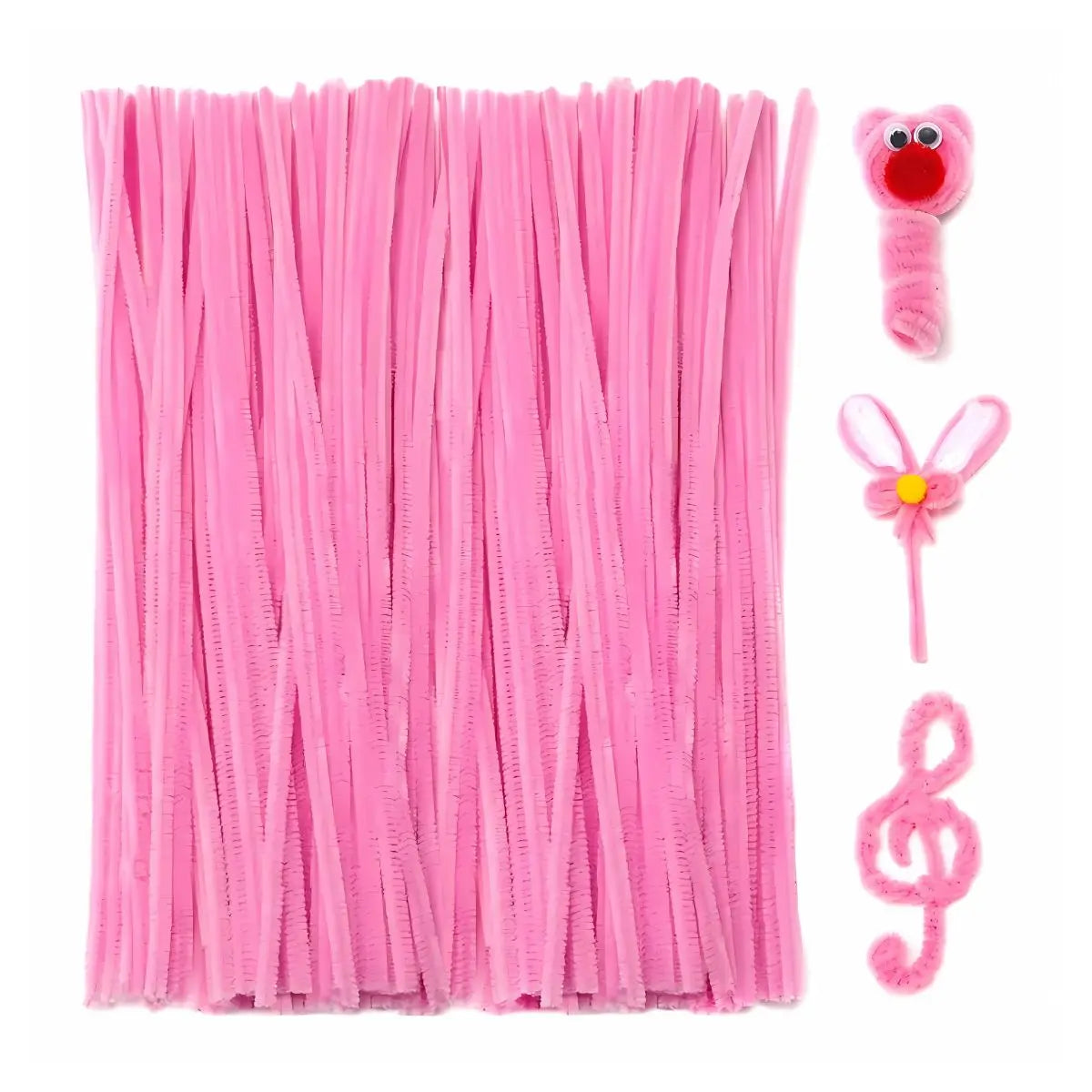 100 Limpiapipas Terciopelo Confetti Colores A Elegir Rosa - Confetti - contenido