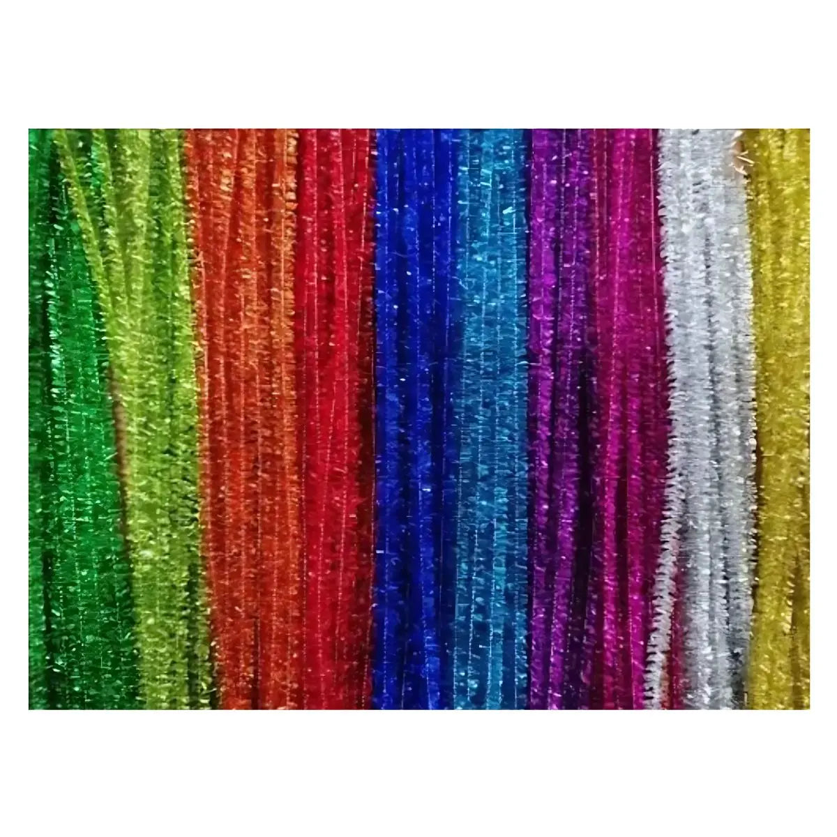 LIMPIA PIPAS DE TERCIOPELO CONFETTI COLORES MIXTOS METALICOS PQT C/ 100 PZAS} - Confetti - vista lateral