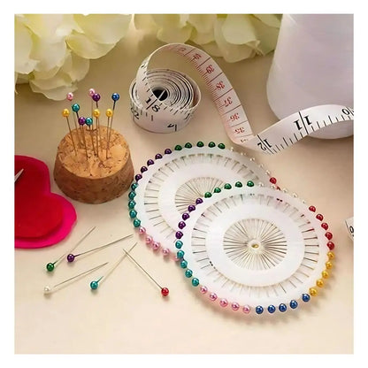 PACK 12 ROSETA ALFILERES CABEZA DE COLOR CADA UNO CON 40 PZAS (TERMINACION 7) MATE - Confetti