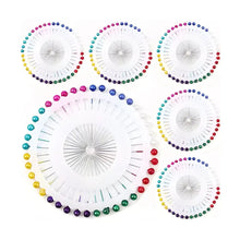 PACK 12 ROSETA ALFILERES CABEZA DE COLOR CADA UNO CON 40 PZAS (TERMINACION 7) MATE - Confetti - empaque
