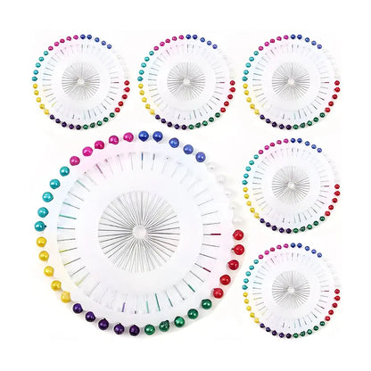 PACK 12 ROSETA ALFILERES CABEZA DE COLOR CADA UNO CON 40 PZAS (TERMINACION 7) MATE - Confetti - empaque