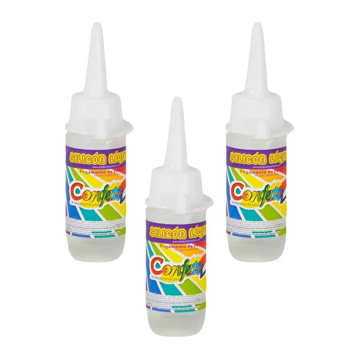 3 PACK SILICÓN LÍQUIDO CONFETTI BOTELLA CON 30ML - Confetti - detalle