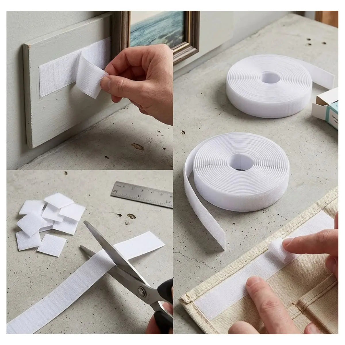 CINTA DE CONTACTO DE 20 MM X 25 METROS GANCHO Y FELPA BLANCO - Confetti