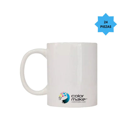 24 Pz Taza Blanca 11oz Sublimar Sublimacion Aaa Blanco Color Make - Color Make - vista trasera