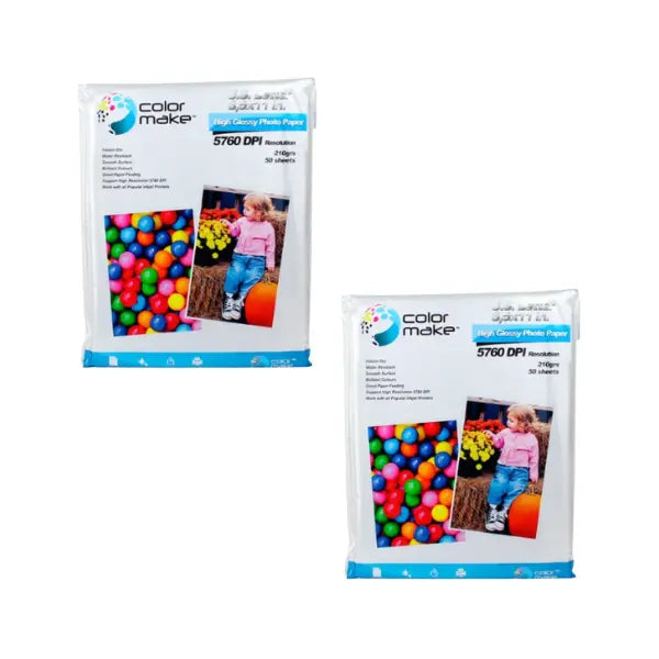 Papel Fotografico Glossy Brillante 100h 210g Carta Colormake - ColorMake