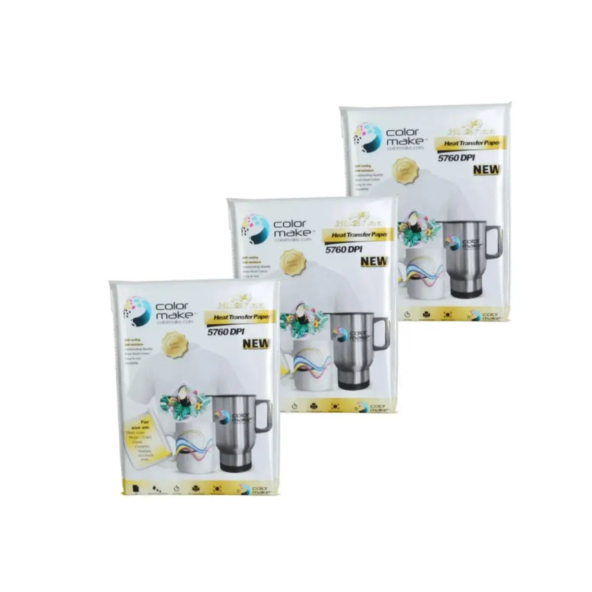 Pack 3 Pz Papel A4 Premium 100 Hojas c/u Sublimación Color Make - ColorMake