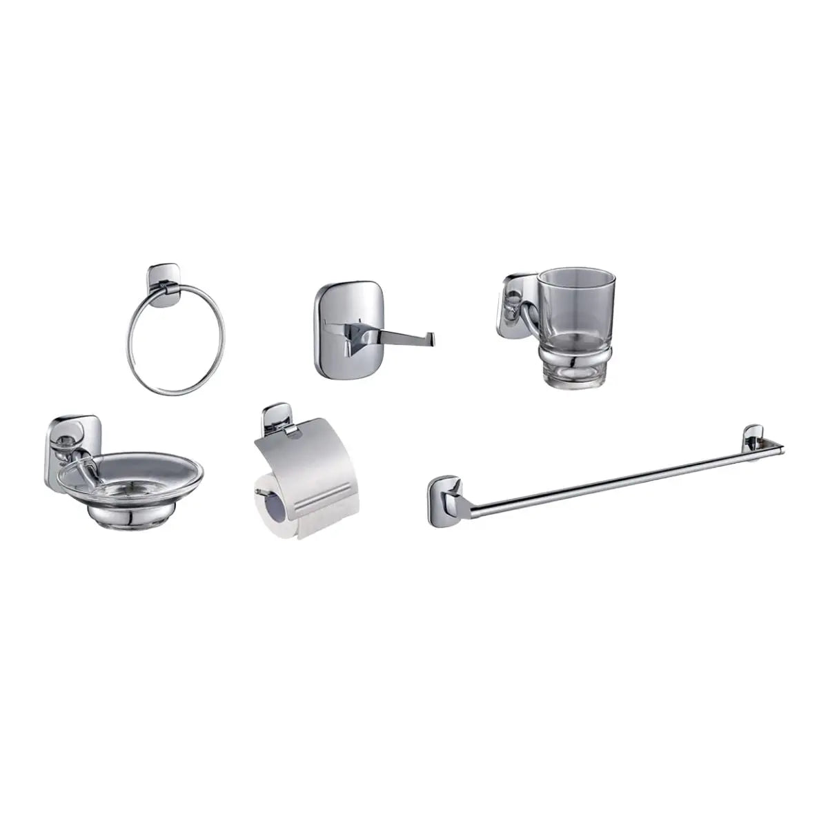 Juego Accesorios Baño 6 Piezas Meer Cromado INNER 2PZ - CNX - vista lateral