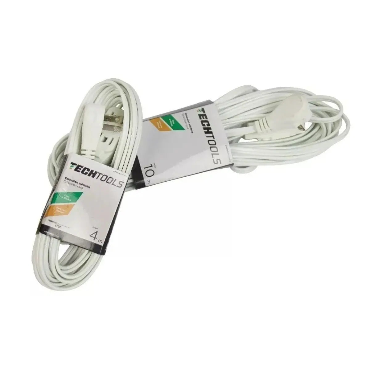 EXTENSION ELECTRICA BLANCA CON CLAVIJA PLANA 4 METROS TECHTOOLS - CNX - vista trasera