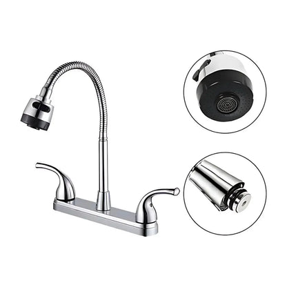 Mezcladora Para Fregadero Cuello Flexible Cocina Abs Meer Acabado Brillante Color Plateado - CNX - vista lateral