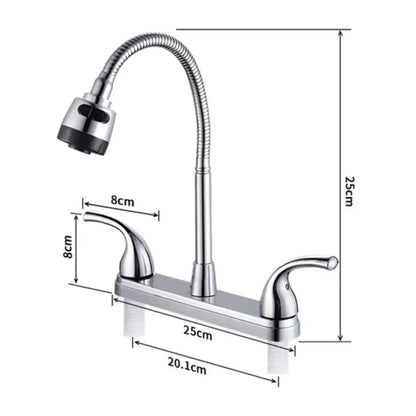 Mezcladora Para Fregadero Cuello Flexible Cocina Abs Meer Acabado Brillante Color Plateado - CNX - detalle