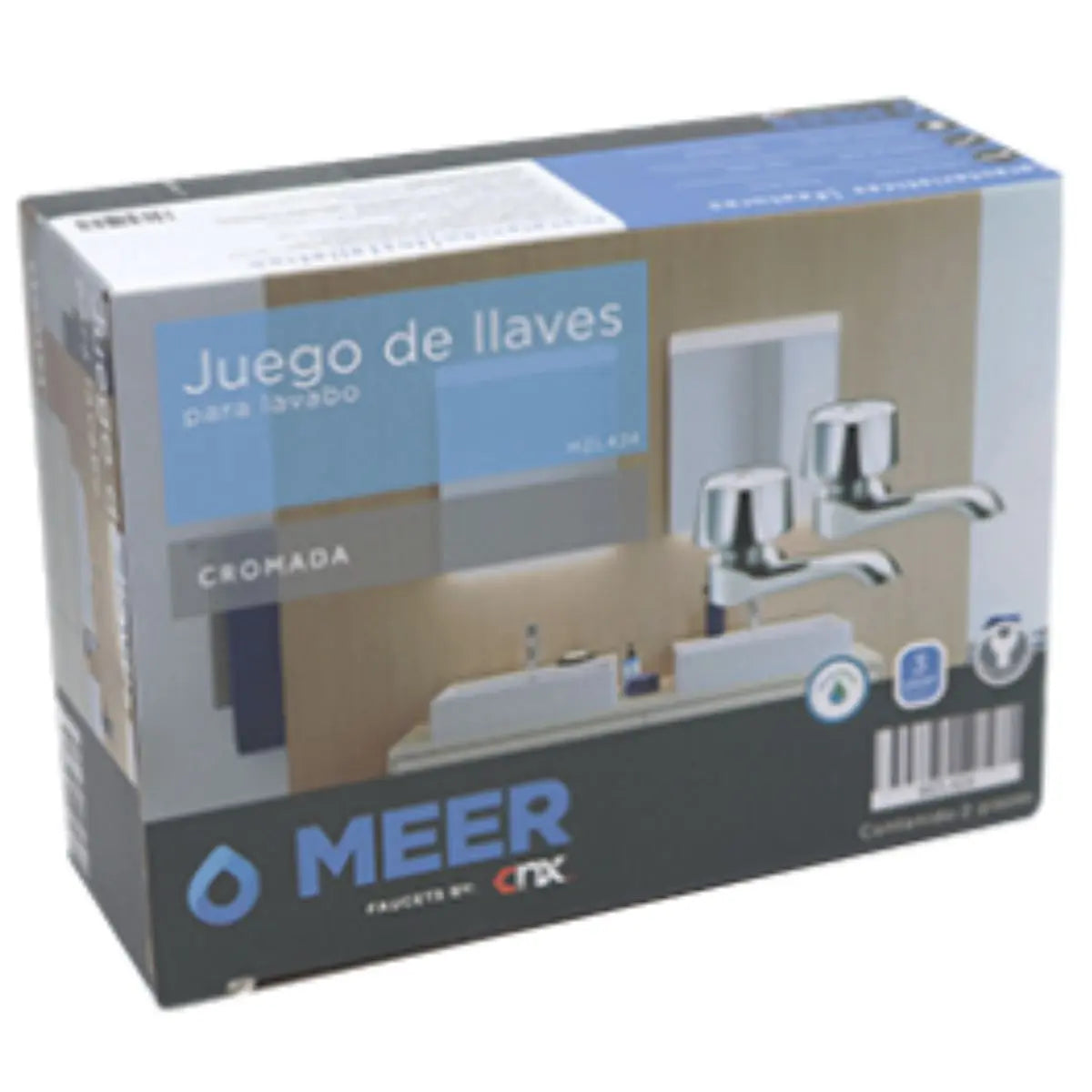 Mezcladora Lavabo MEER Juego Llaves Roscas 1/2" - CNX - vista lateral
