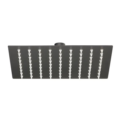 Regadera Cuadrada 8" Acero Inox Negro Mate Sistema Anti-Sarro Meer - CNX - vista lateral