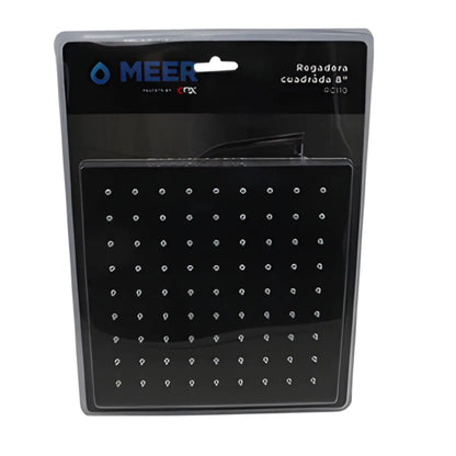 Regadera Cuadrada 8" Acero Inox Negro Mate Sistema Anti-Sarro Meer - CNX - empaque