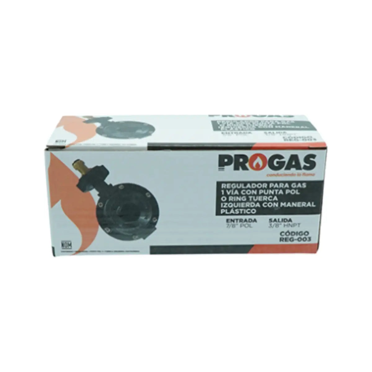 Regulador Para Gas 1 Via Aluminio Progas - CNX - vista lateral