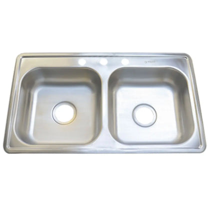Tarja Doble MEER Empotrable Acero Inoxidable 84 x 48 x 15 - CNX - vista lateral