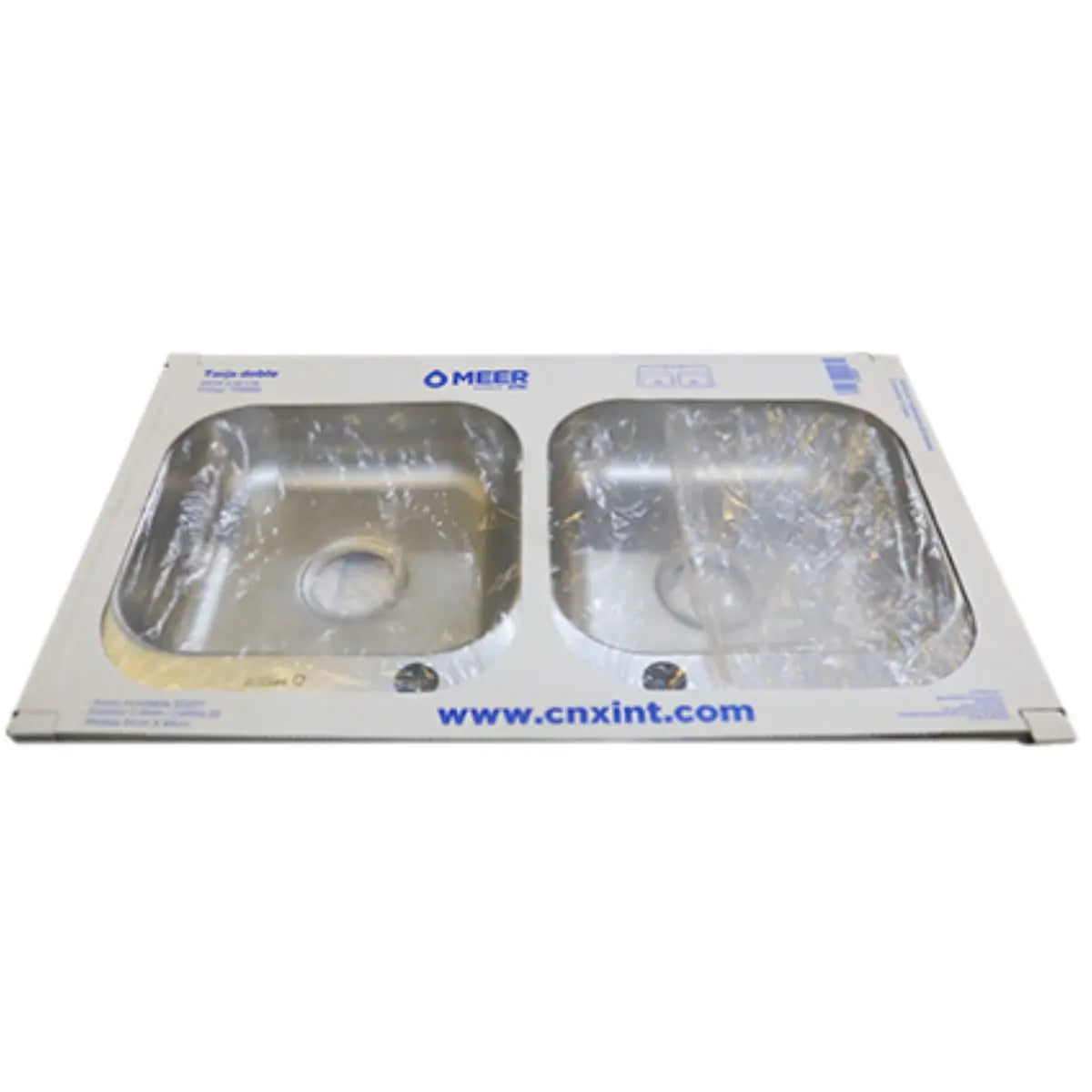 Tarja Doble MEER Empotrable Acero Inoxidable 84 x 48 x 15 - CNX - detalle