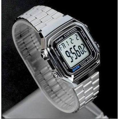 Reloj Digital Casio Retro Color Plateado Acero Inoxidable A178wa-1a - Casio - vista lateral