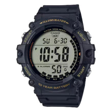 Reloj pulsera digital Casio AE-1500 Correa de resina color negro - fondo gris - bisel negro/amarillo - Casio