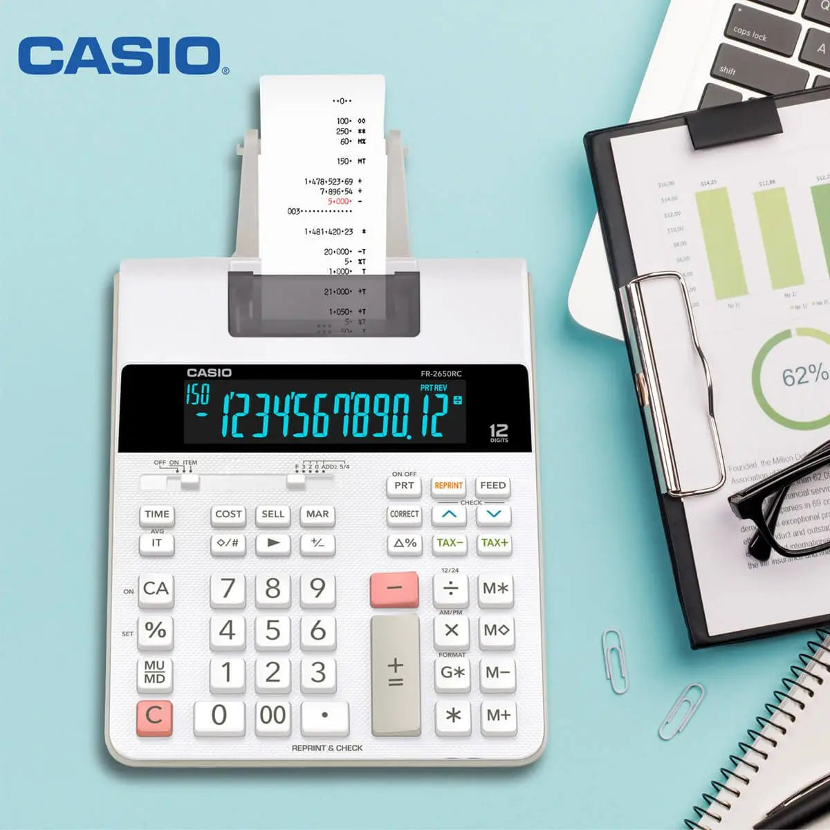 Sumadora Calculadora Impresión Casio Fr-2650rc 12 Dígitos - Casio - contenido