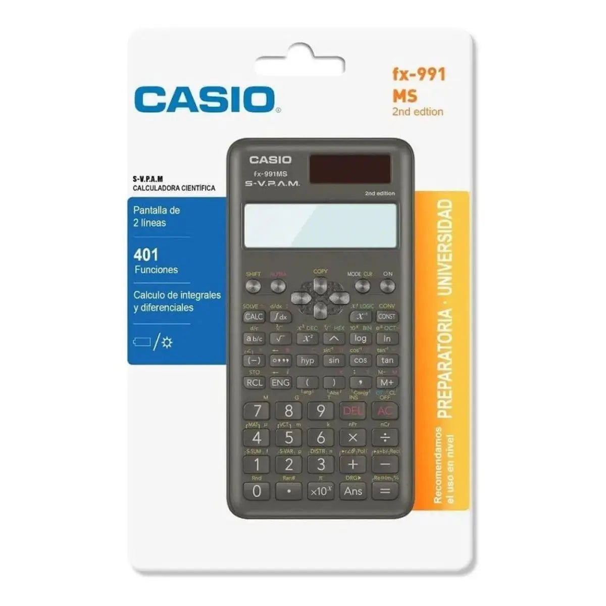 Calculadora Científica Casio 401 Funciones Dígitos Fx-991ms - Casio - accesorios