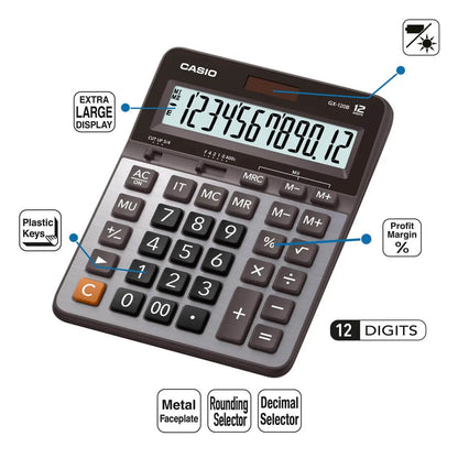 Calculadora de Escritorio Casio Gx-120b 12 Dígitos Cuadrada - Casio - empaque
