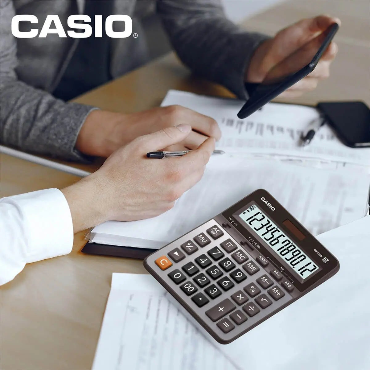 Calculadora de Escritorio Casio Gx-120b 12 Dígitos Cuadrada - Casio - contenido