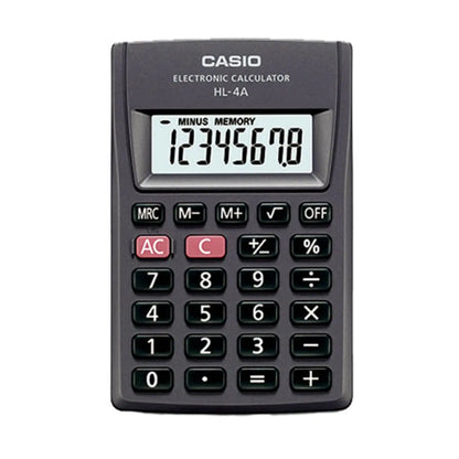 Mini Calculadora Casio Hl-4a 8 Dígitos Portátil Bolsillo - Casio - empaque
