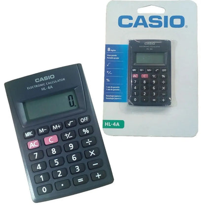 Mini Calculadora Casio Hl-4a 8 Dígitos Portátil Bolsillo - Casio - vista lateral