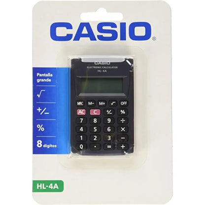 Mini Calculadora Casio Hl-4a 8 Dígitos Portátil Bolsillo - Casio - contenido