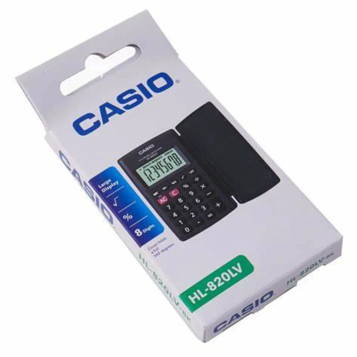 Calculadora Casio Portatil Negra 8 Dígitos 10x12 Cm Con Tapa - Casio - vista lateral