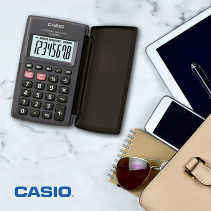 Calculadora Casio Portatil Negra 8 Dígitos 10x12 Cm Con Tapa - Casio - detalle