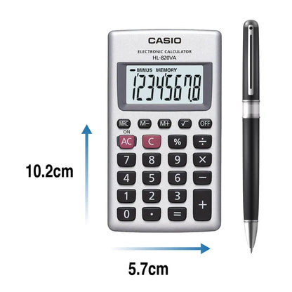 Calculadora Portatil Casio Hl-820va Gris 8 Digitos 10x12cm - Casio - vista trasera