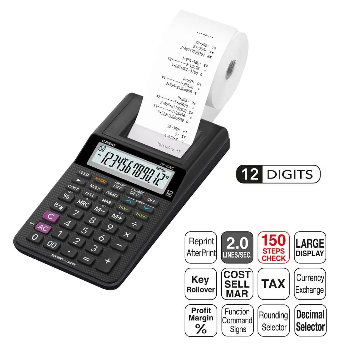 Calculadora Con Impresor Casio Sumadora Hr-10rc - Casio - empaque