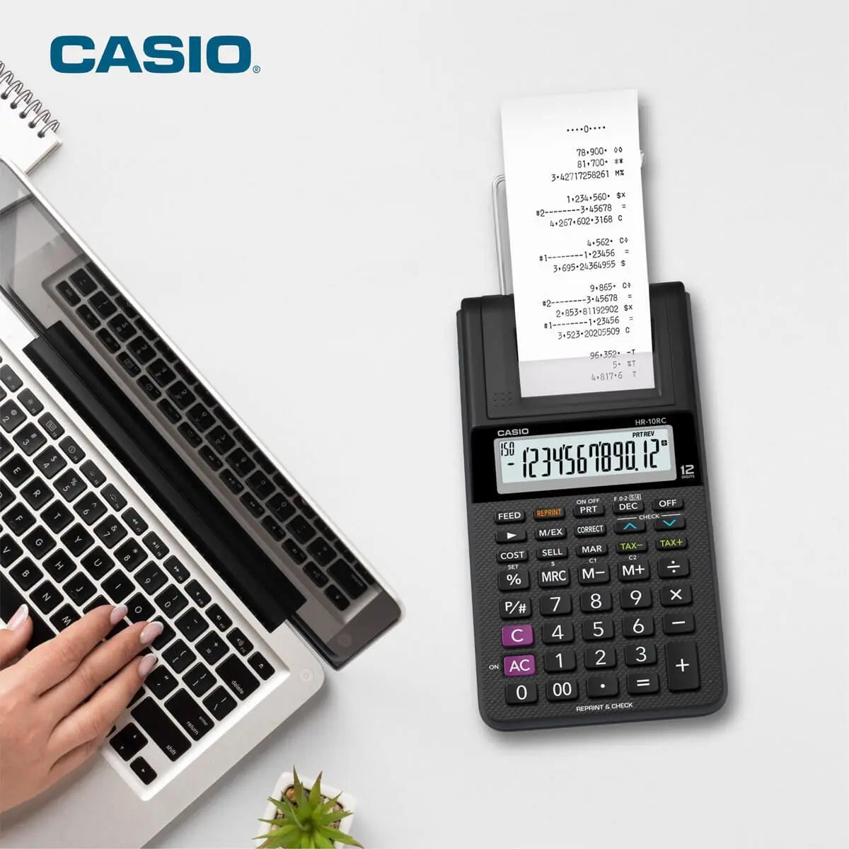 Calculadora Con Impresor Casio Sumadora Hr-10rc - Casio - vista trasera