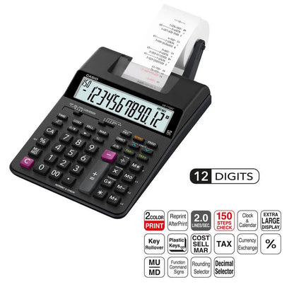Calculadora Sumadora Impresión Casio Hr-170rc Negra - Casio - uso