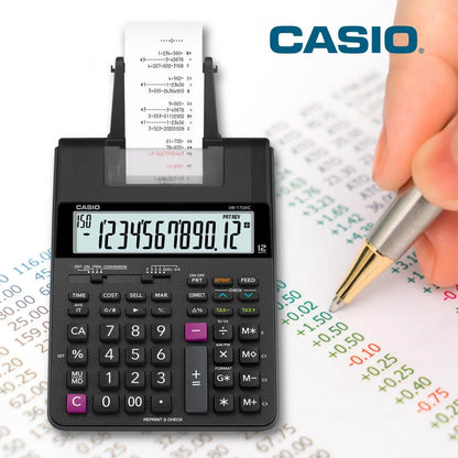 Calculadora Sumadora Impresión Casio Hr-170rc Negra - Casio - vista trasera