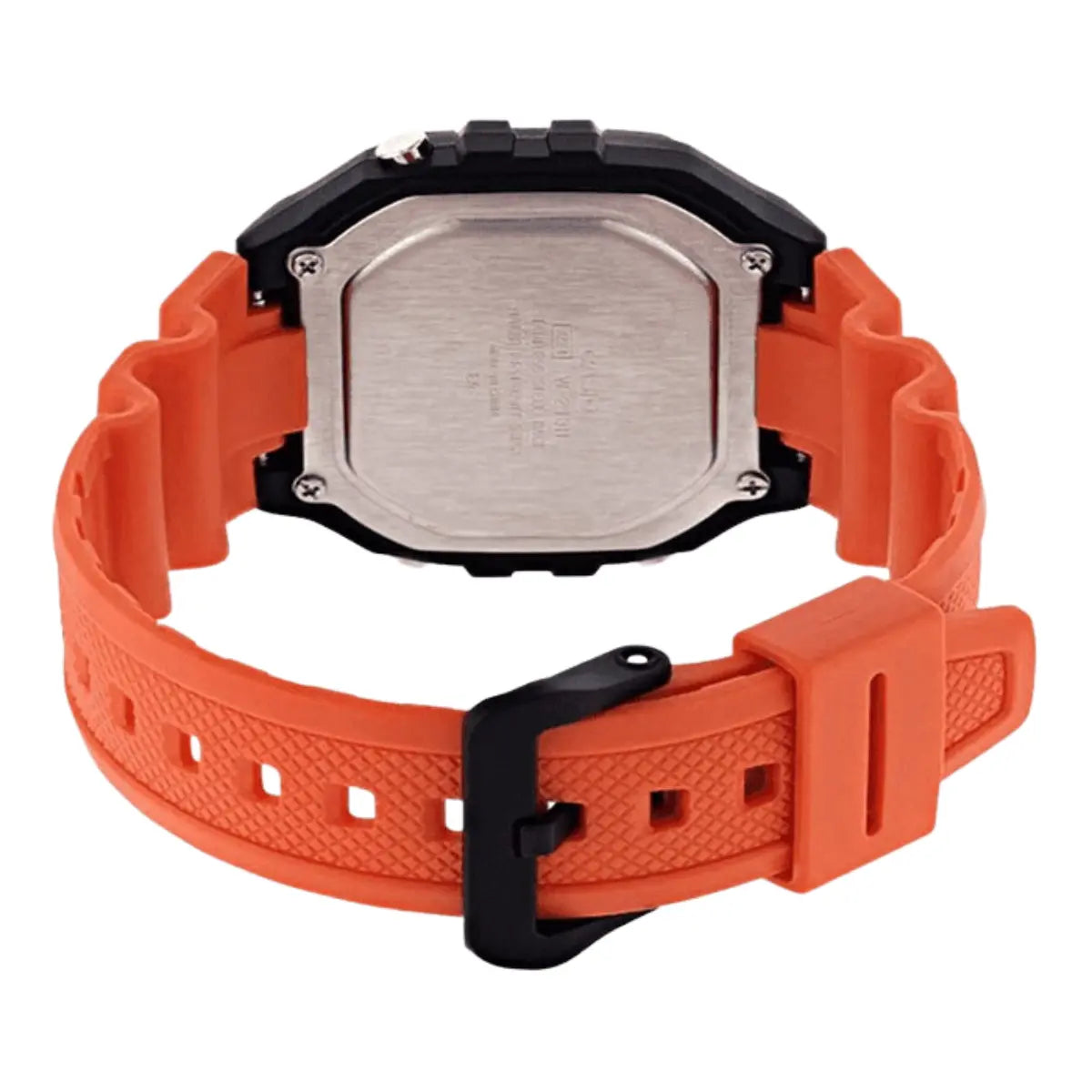 Reloj Digital Casio W-218h-4b2v Correa/naranja Bisel/negro - Casio - vista lateral