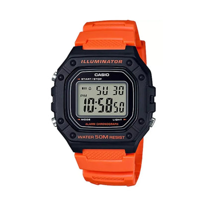 Reloj Digital Casio W-218h-4b2v Correa/naranja Bisel/negro - Casio - detalle