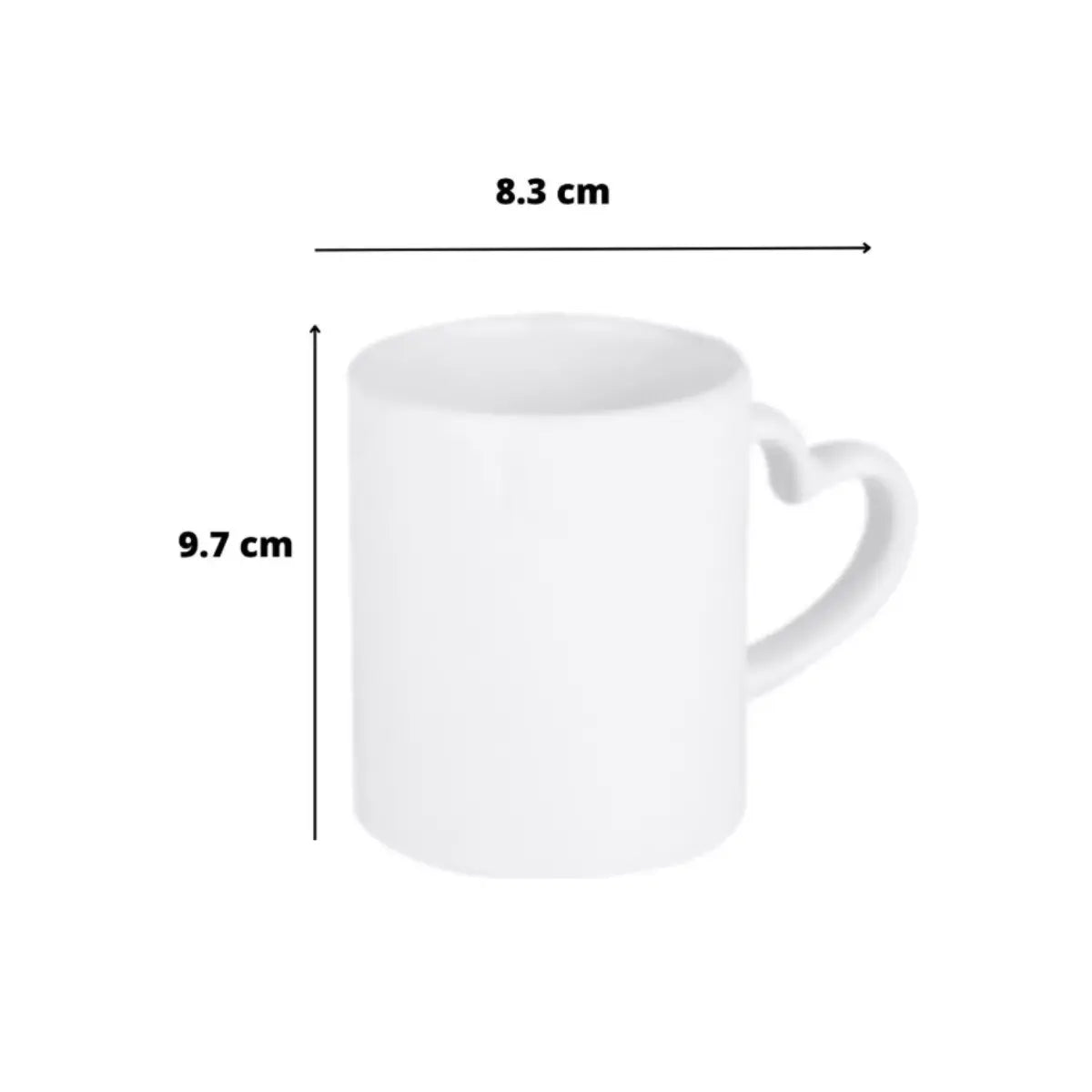 12pz Taza blanca 11oz. con asa de corazón Color Make - ColorMake - detalle