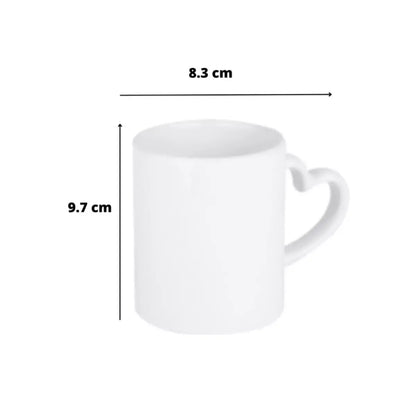 12pz Taza blanca 11oz. con asa de corazón Color Make - ColorMake - detalle