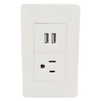 Contacto Aterrizado Sanelec Doble Puerto Usb 4466 Pared Blanco 12 Piezas - Sanelec - empaque
