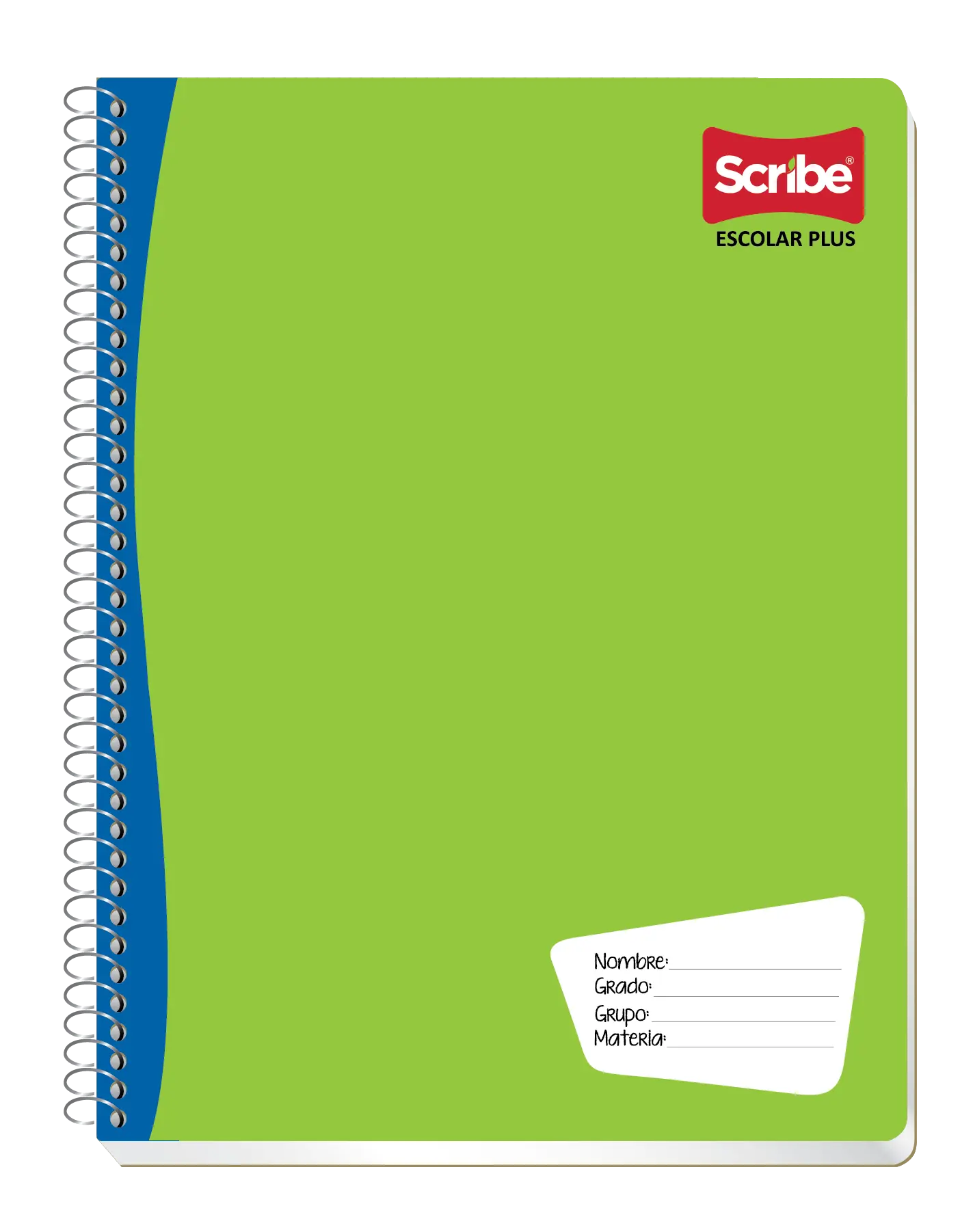 Cuaderno profesional escolar espiral continuo 100 hojas doble raya Scribe - Scribe - vista lateral