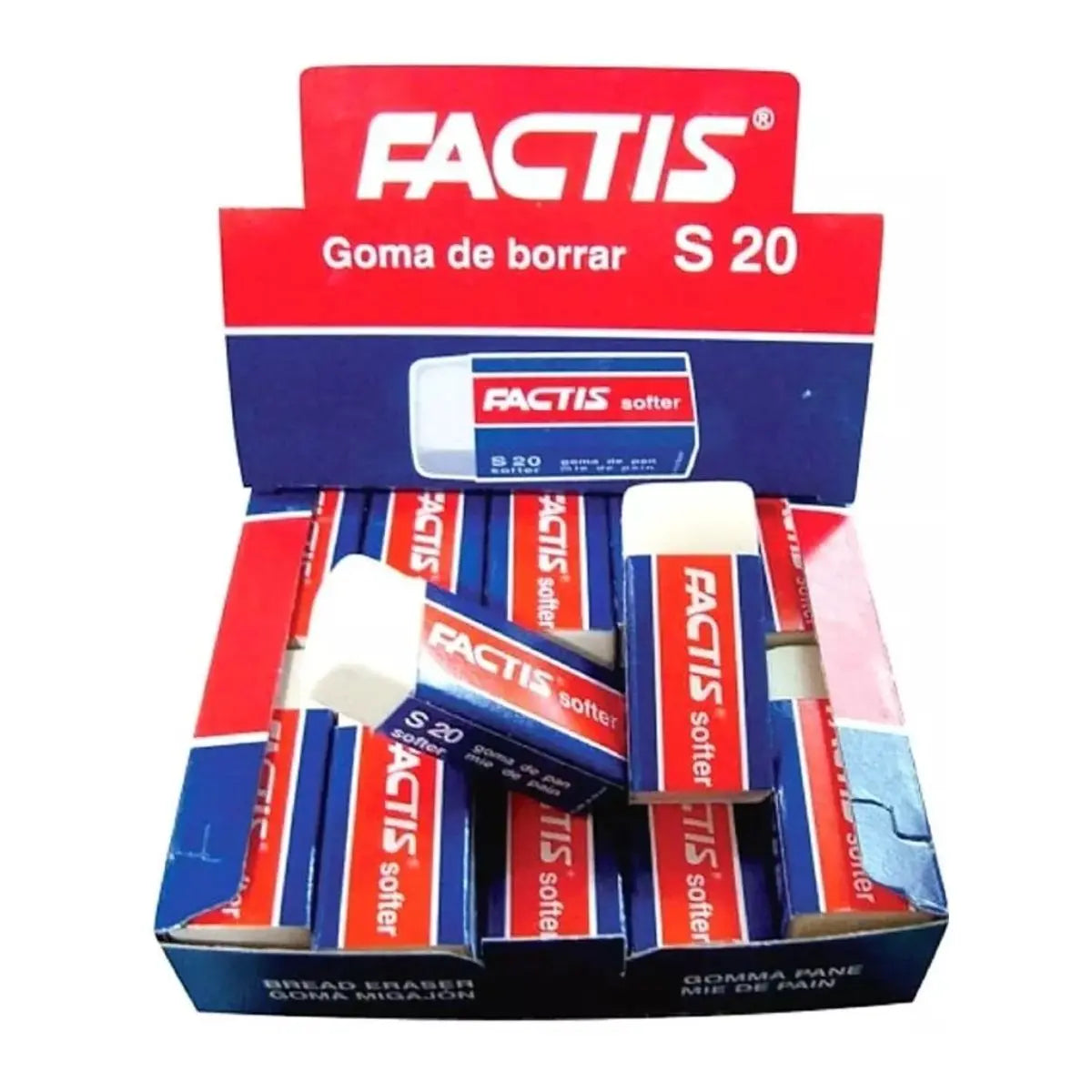 20 Gomas Borrar Factis S20 Pan Migajon Escolar Blanca - Factis - detalle