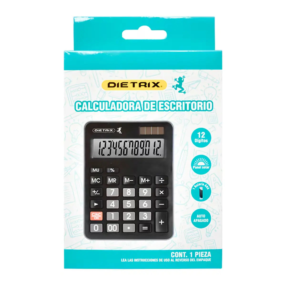 CALCULADORA DE ESCRITORIO 12 DIGITOS CAJA - Dietrix - empaque